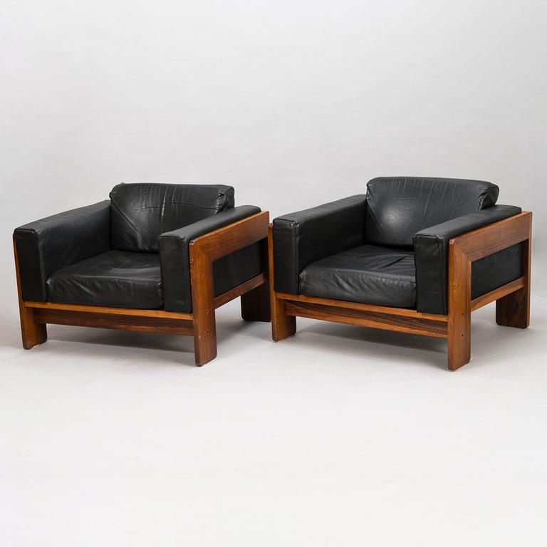 TOBIA SCARPA, a pair of late 1960's 'Bastiano' arm chairs for Haimi.