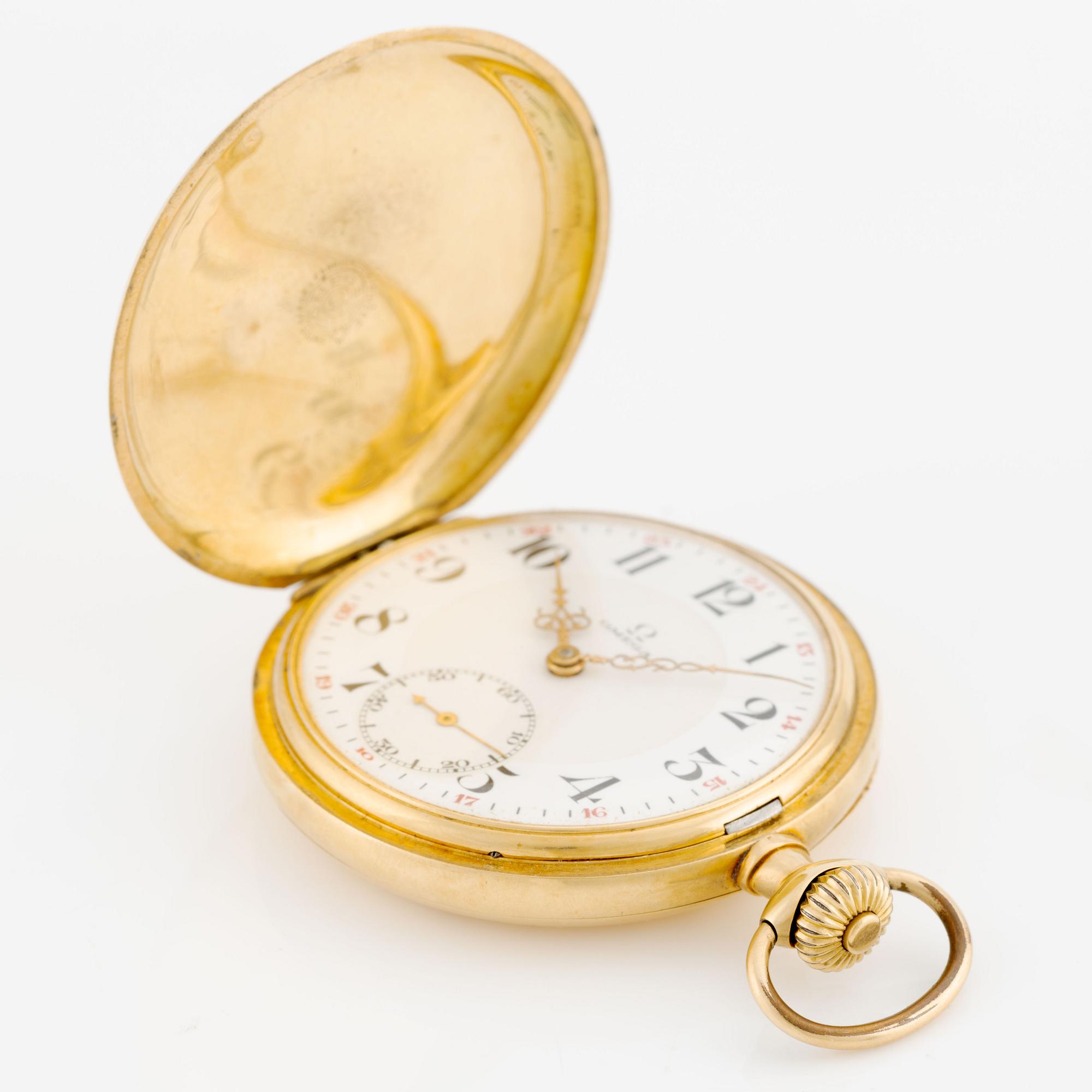 Omega, pocket watch, hunter, 50 mm.