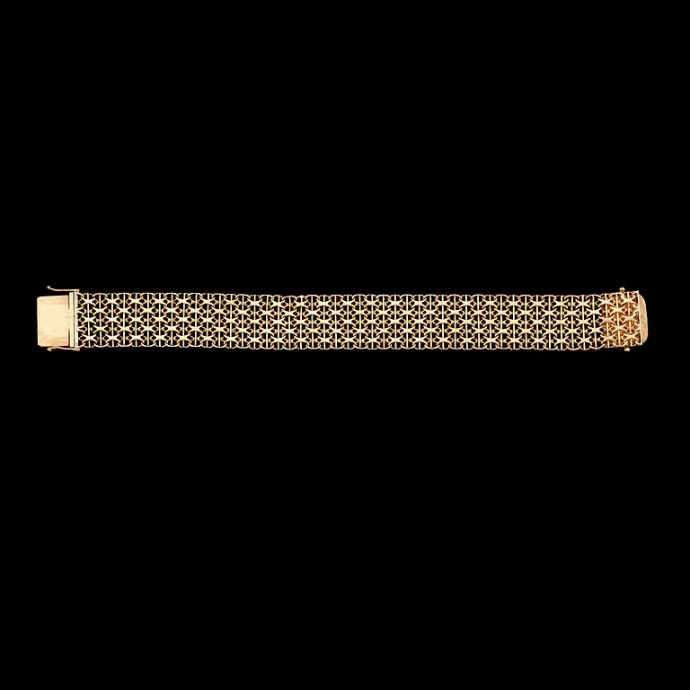 ARMBAND, 18 k guld, 1970, x-länk. Vikt ca 26 gram.