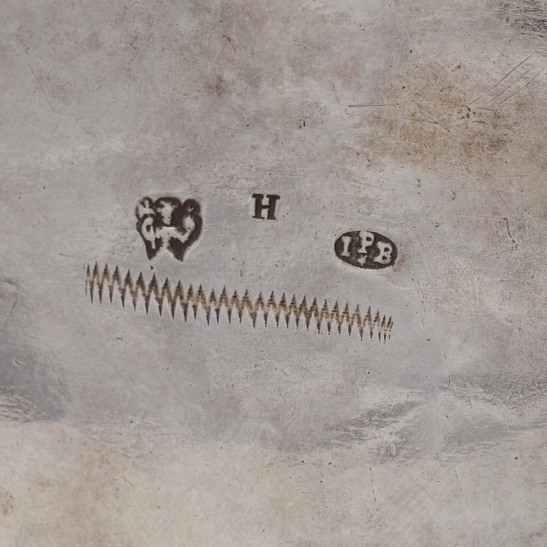 A Swedish 18th century silver sugar-casket, mark of Johan Pettersson Berg, Norrköping 1743.