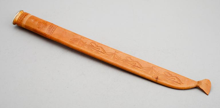 KNIV, samearbete, masurbjörk och stål, 1900-tal, sign Marttüni Finland Lapinleuku.