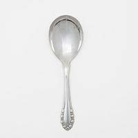 Georg Jensen, large serving spoon, silver, model "Lily of the Valley", Copenhagen, Denmark 1931.