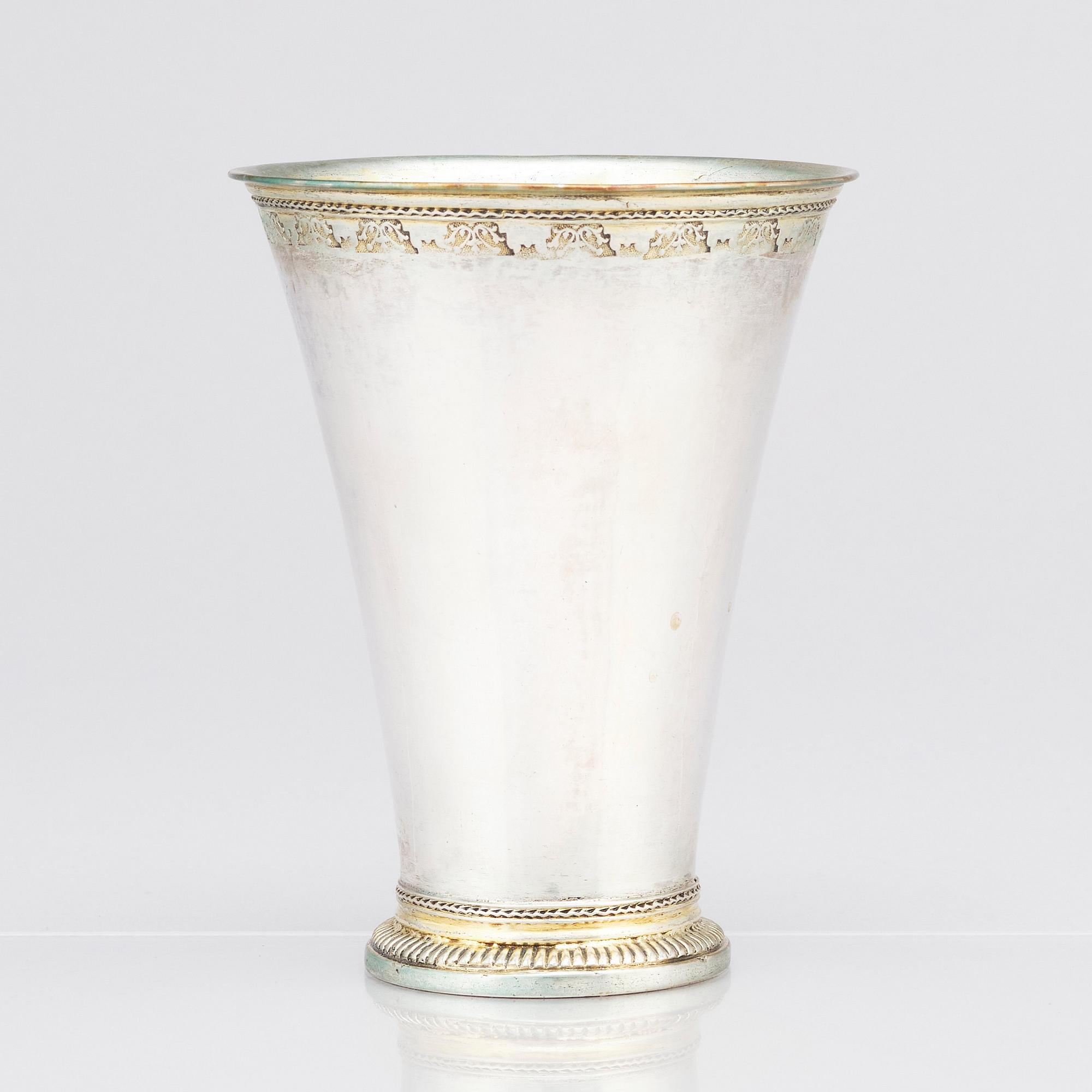 Johan Pettersson Berg, bägare, silver, Norrköping, 1766. Rokoko.