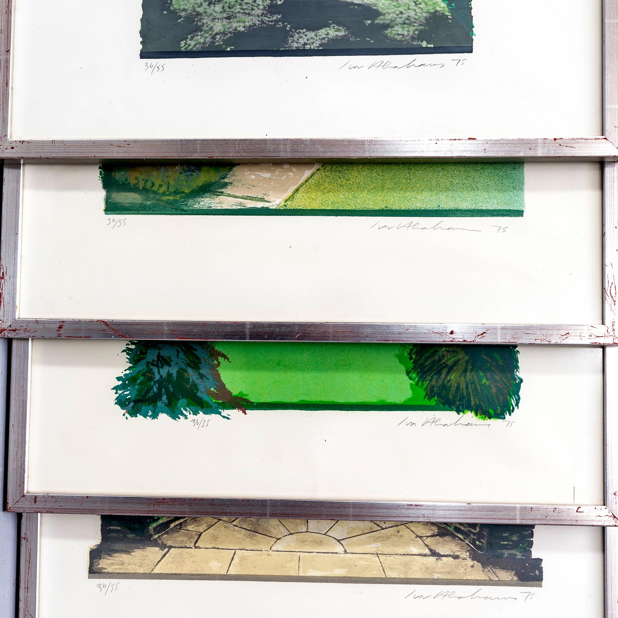 Ivor Abrahams, a set of four serigraphs in colour signd dated and numbered 75 36/55.