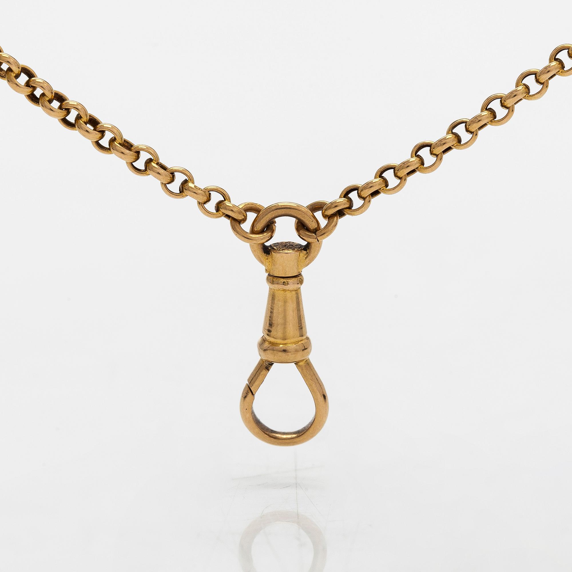 Klockkedja, 18K guld, Hugo Grün & Co Oy.