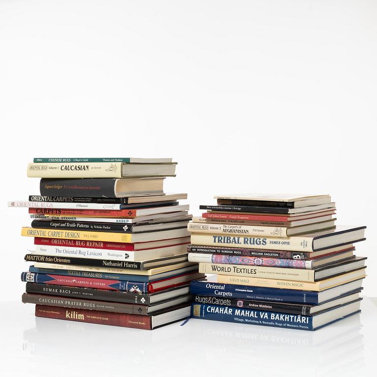 A collection of books and international auction catalogs, several volumes, including Charhar Mahal - Bakhtiari, by Peter Willborg.