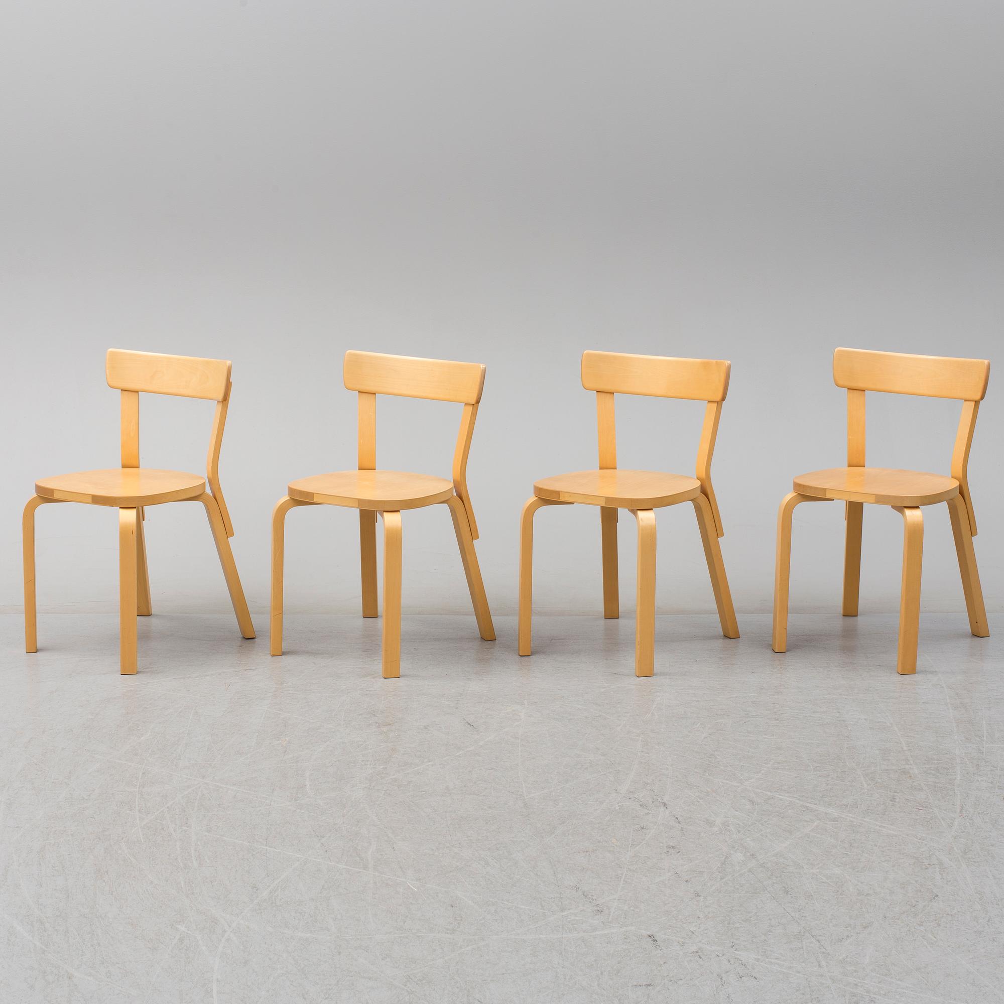 ALVAR AALTO, a five-piece birch dining suite from Artek, Finland.