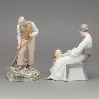 FIGURINER, 2 st, porslin, Bing & Gröndahl.