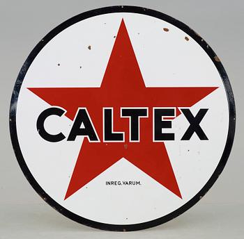 EMALJSKYLT, "Caltex", omkring 1900-talets mitt.