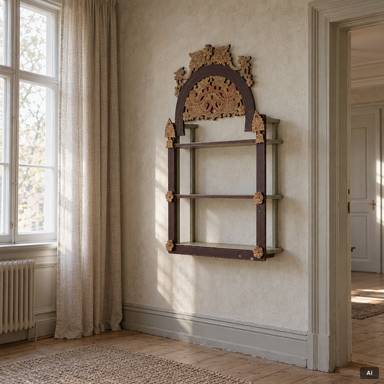 Wall shelf, folk art, Norway, 19th century.