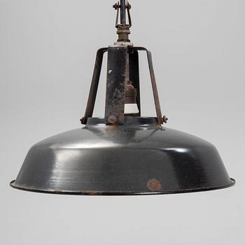 A metal ceiling light, 20th century.