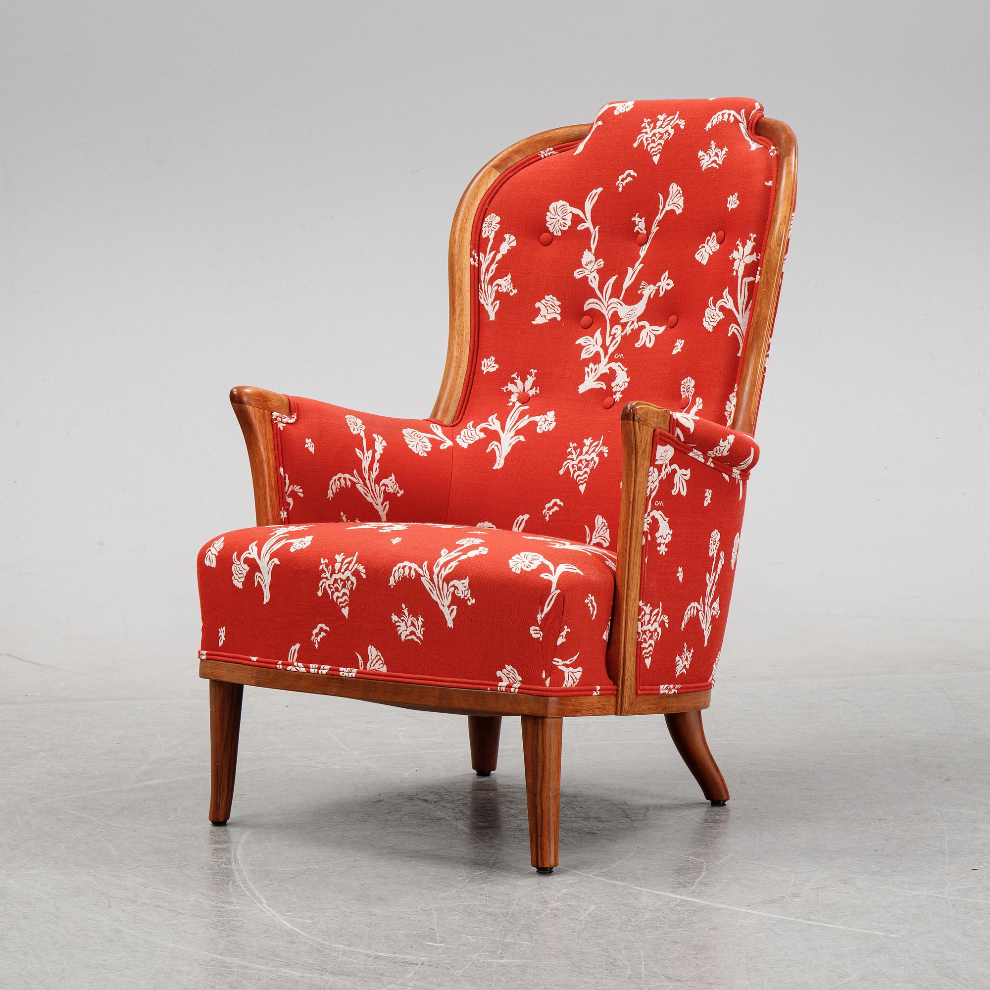 A 'Vår fru' armchair designed by Carl Malmsten, AB OH SJögren, Tranås, second half of the 20th century.