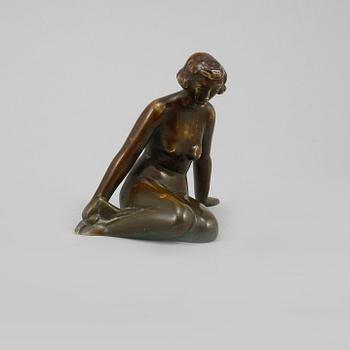 FIGURIN, patinerad brons, Ystad Brons, 1900-tal.
