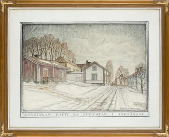 Severin Lidberg · SEVERIN LIDBERG, blandteknik, sign o dat 1933.