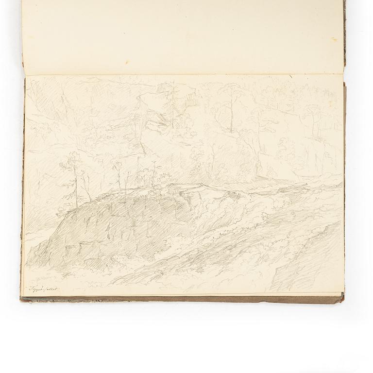Carl Johan Fahlcrantz, Sketchbook with 28 topographical pencil drawings.