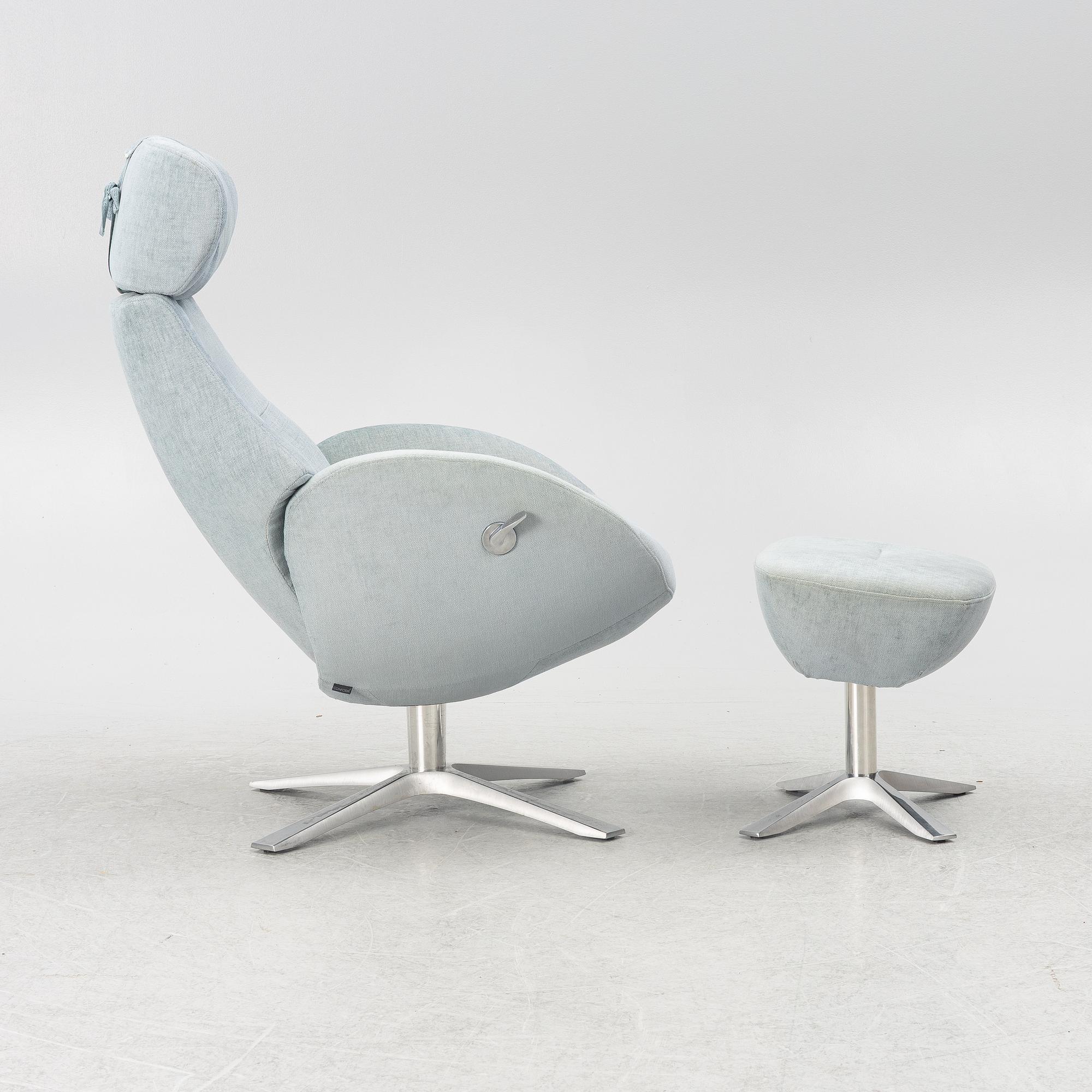 Jahn Aaamod, fåtölj med fotpall, Globe, Conform.