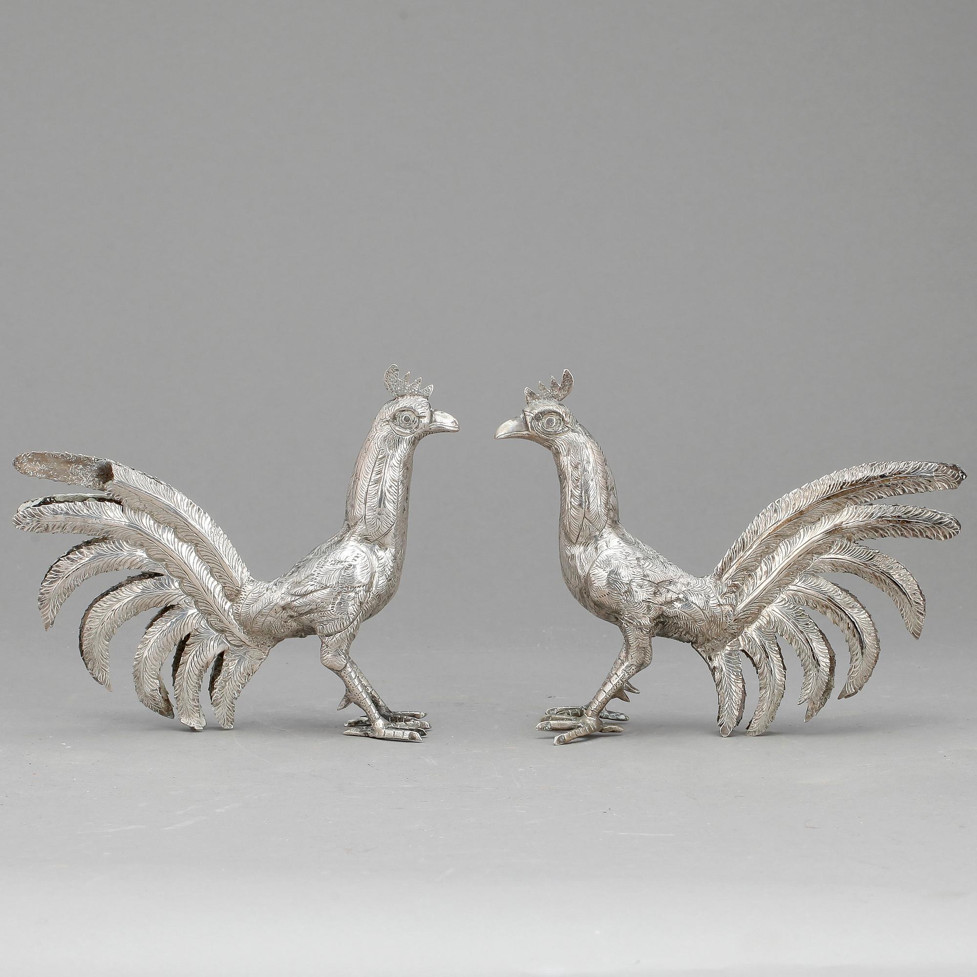 BORDSDEKORATIONER, ett par, silver, 1900-tal. Tot ca 517 gram.