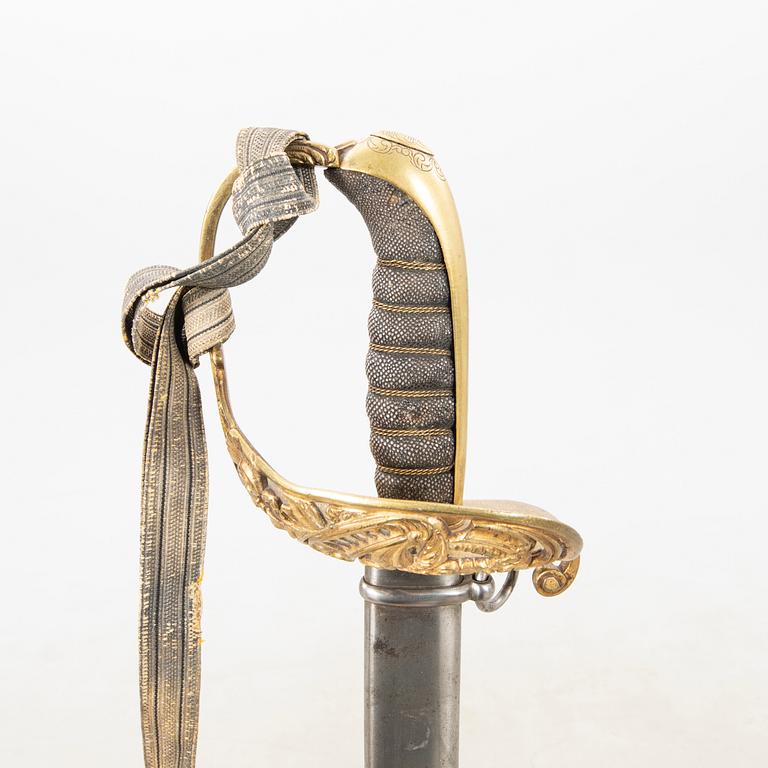 A Swedish, sabre 1859 pattern for infantry officer, with scabbard.