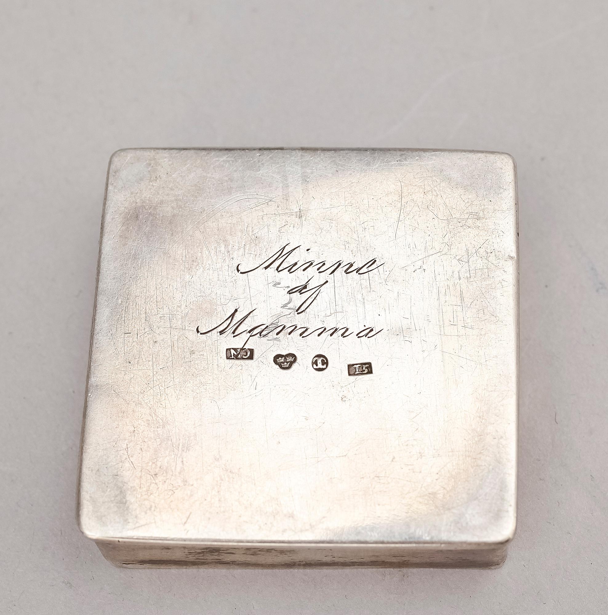 PARTI DOSOR, 4 st, silver, bla Carl Neuendorff dy, Karlskrona, 1800-tal. Tot vikt ca 141 g.