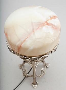 BORDSLAMPA, vitmetall, jugendstil, 1900-tal.