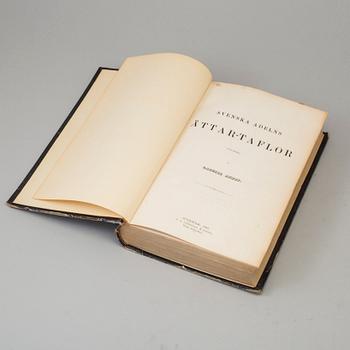 BOOKS, four volumes, 'Svenska Adelns Ättar-taflor', Gabriel Anrep, Norstedt, Stockholm, 1858-64.