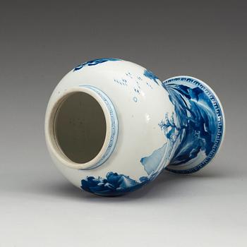 A blue and white vase, Qing dynasty, Kangxi (1662-1722).