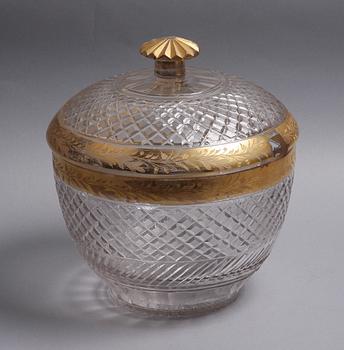 BÅLSKÅL MED LOCK, glas, 1800-tal.