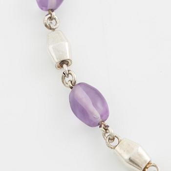 Saarela Arvo, necklace, silver with amethysts, Enköping 1966.