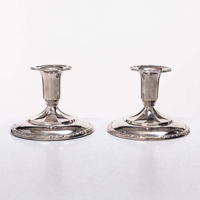 Candelabra, 2+2 pcs, silver, Thorvald Marthinsen Silverware Factory, Tönsberg, Norway, 20th century.