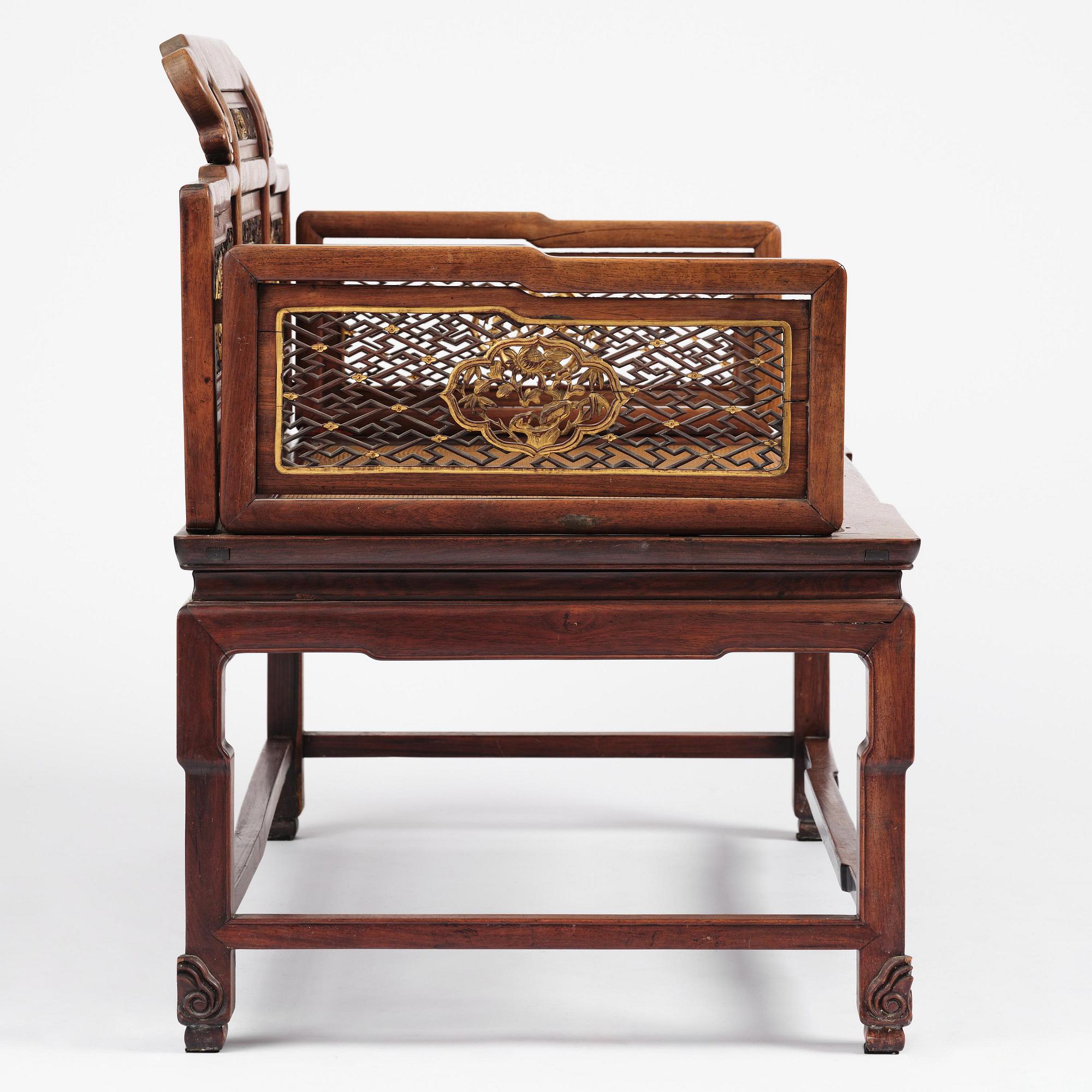 Dagbädd, hardwood. Qingdynastin, 1800-tal.
