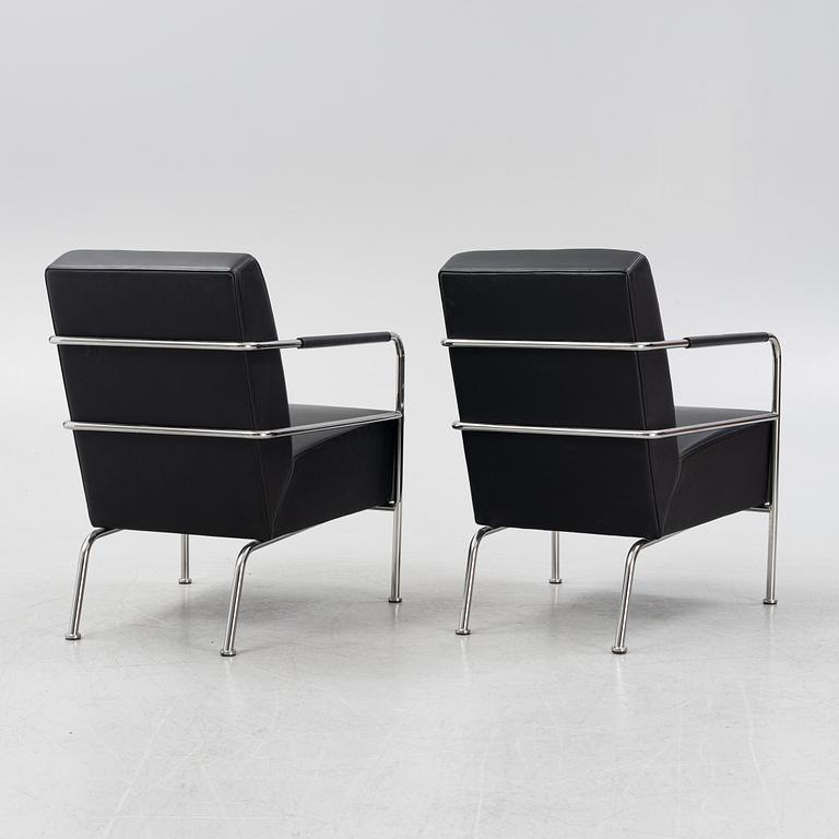 Gunilla Allard, a pair of leather upholstered 'Cinema' easy chairs, Lammhults.