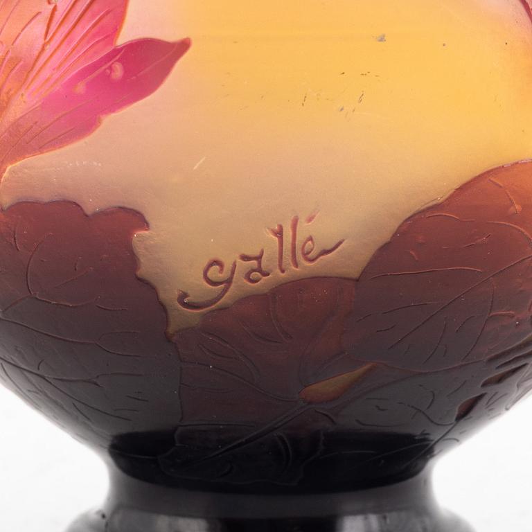 Emile Gallé, an Art Nouveau cameo glass vase, Nancy, France.