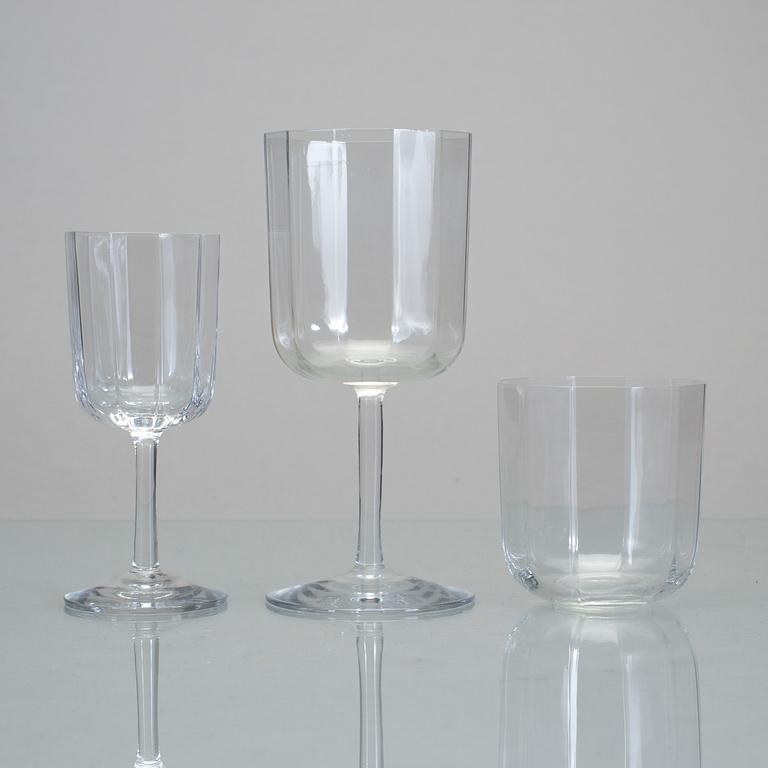 GLASSERVIS, 26 delar, "Oktav", Bertil Vallien, Kosta Boda.