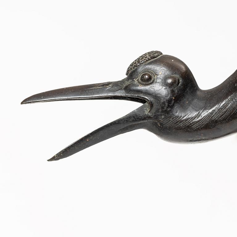 Fågel/rökelsekar, brons. Japan, Meiji (1868-1912).