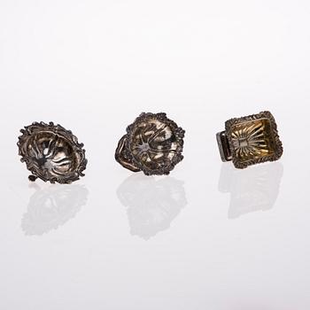 SALTKAR, 3 st, silver, Ryssland 1800-tal. Vikt 155 g.