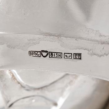Two 1950s silver dishes, Hopeatehdas oy, Helsinki 1958.