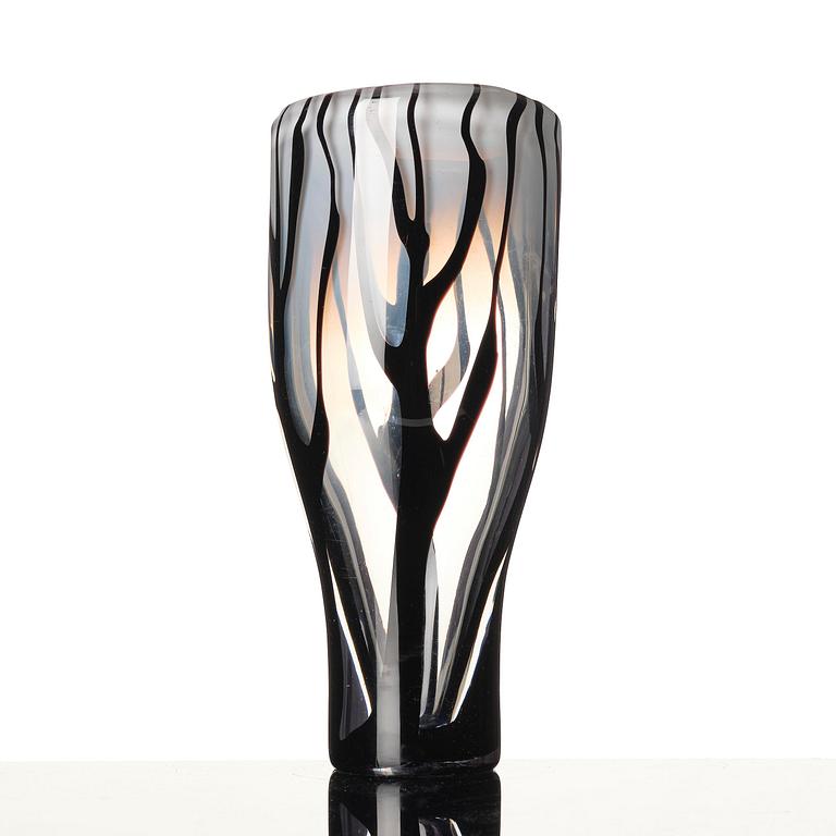 Vicke Lindstrand, vas, glas, "Träd i dimma", Kosta, 1950-60-tal.