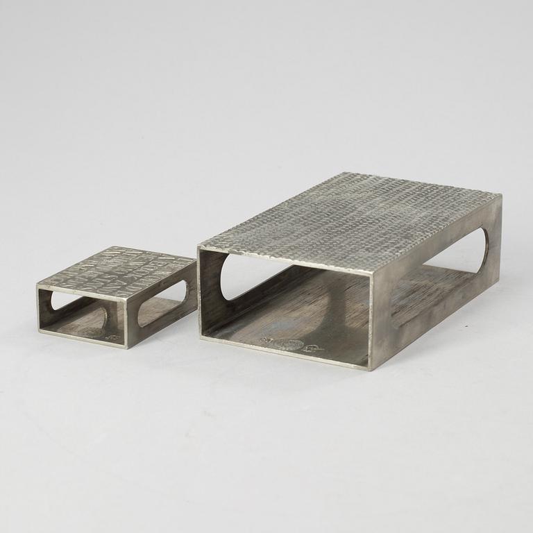 Two Estrid Ericson pewter matchbox cases by Svenskt Tenn.