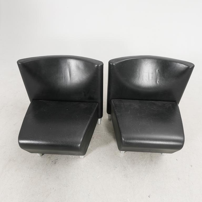 A set of eight leather easychairs by Erik Jørgensen Møbelfabrik, Svendborg, Denmark.
