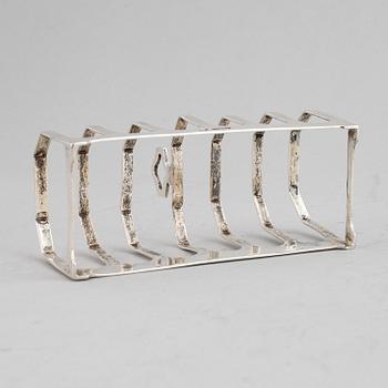 Emile Viner, toastrack, silver, Sheffield 1934.