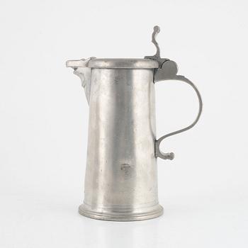 A pewter tankard, mark of C. Sauer I, Stockholm 1746.