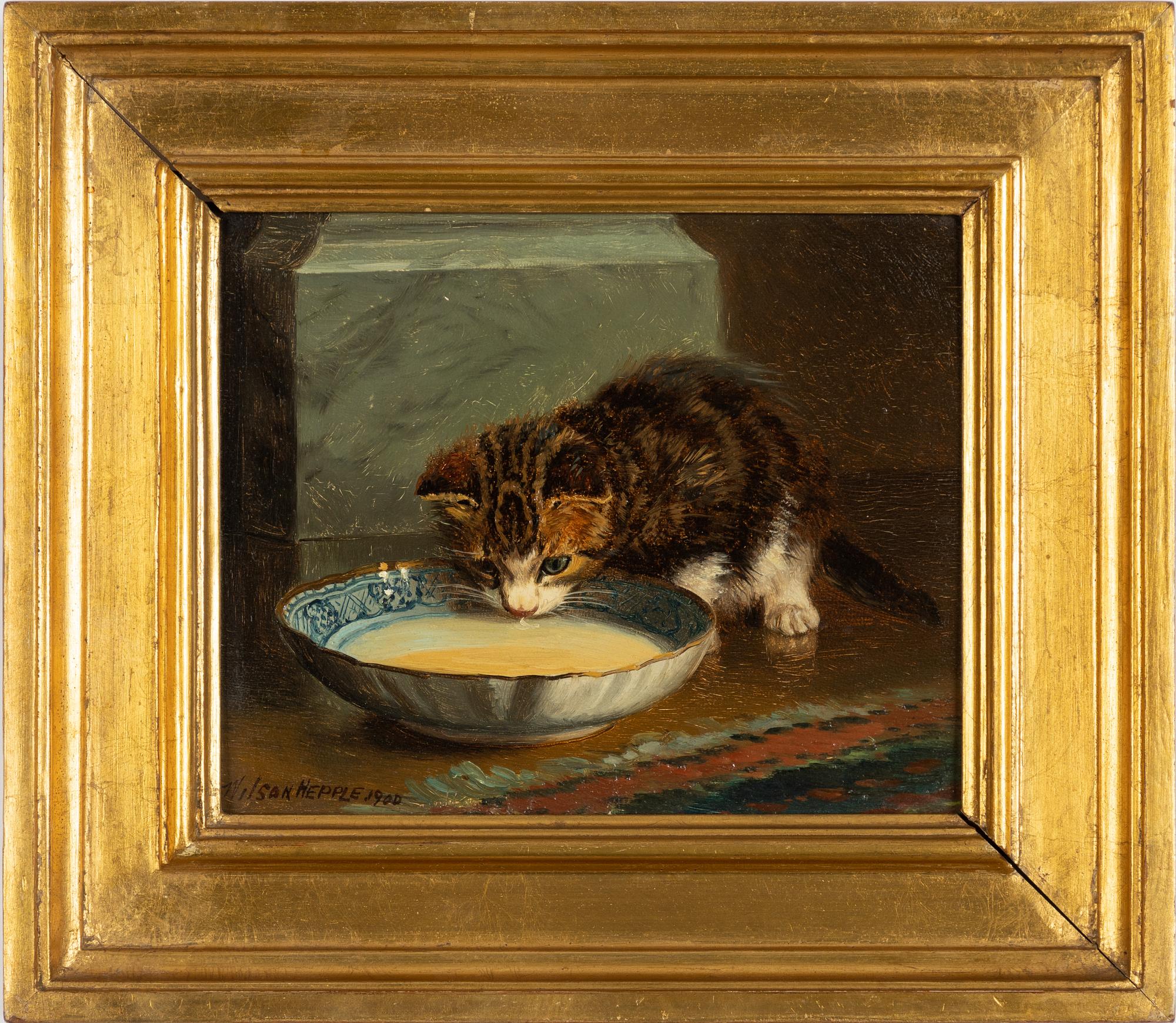 Wilson Hepple, Katt och skål med grädde.