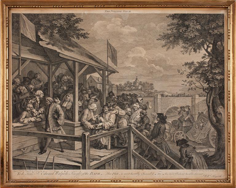 WILLIAM HOGARTH, efter, kopparstick, 2 st, 1700/1800-tal.