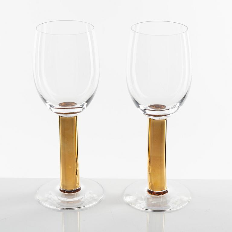 Gunnar Cyrén, a set of ten 'Nobel' wine glasses, Orrefors.