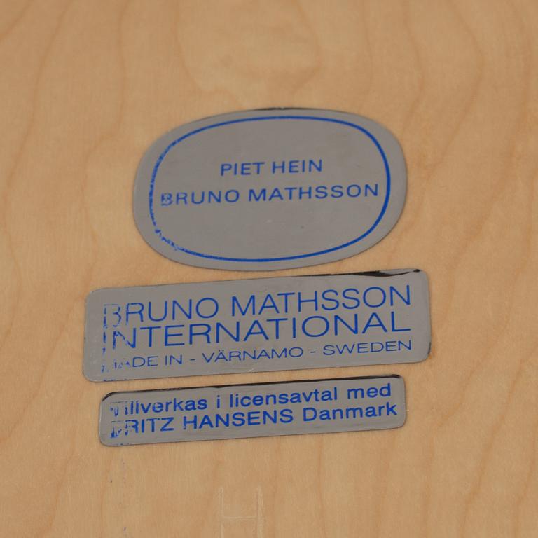 BORD, Bruno Mathsson International, Värnamo. Bruno Mathsson och Piet Hein för Fritz Hansen.