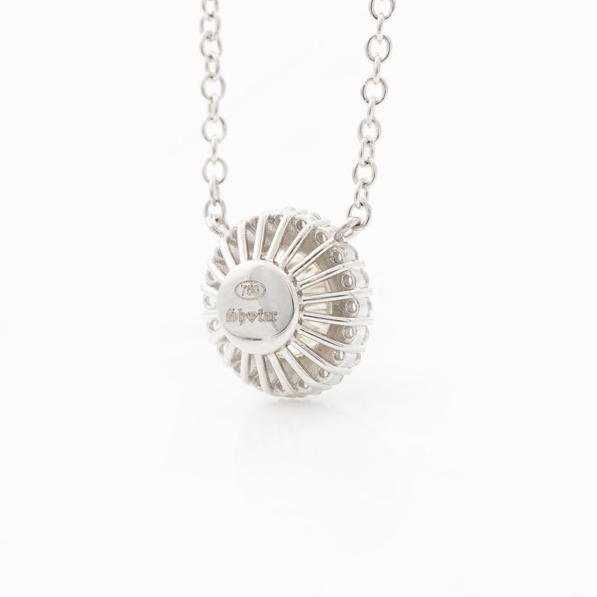 Necklace 18K white gold with brilliant-cut diamonds, accompanying report IGI.