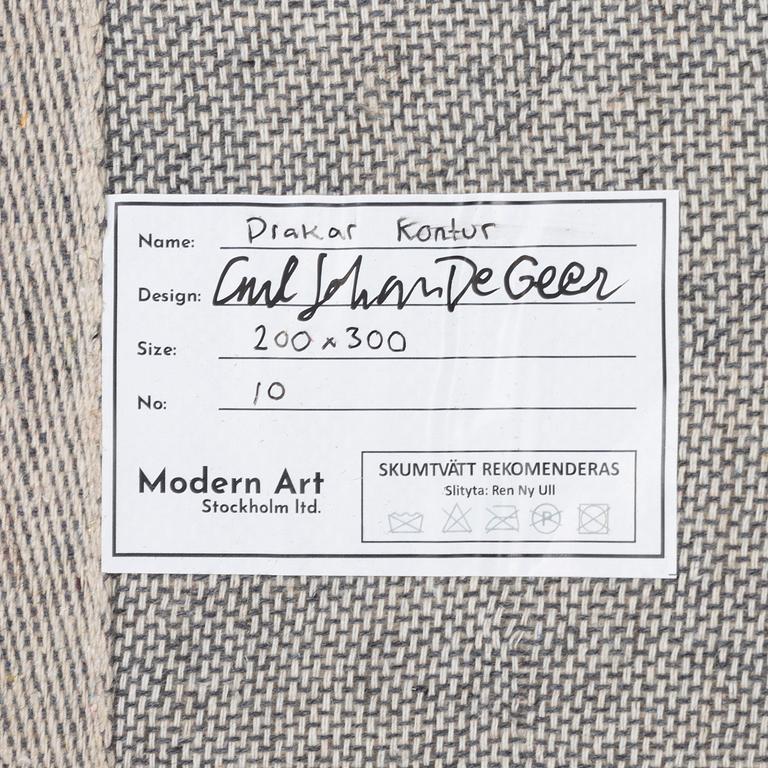 Carl Johan De Geer, hand-tufted carpet, "Drakar kontur', c. 300 x 200 cm.