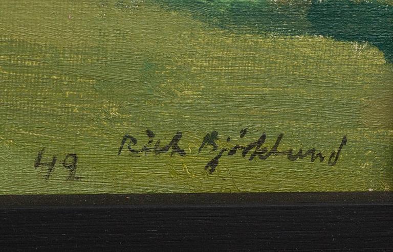RICHARD BJÖRKLUND, oil on panel, signed and dated -49.