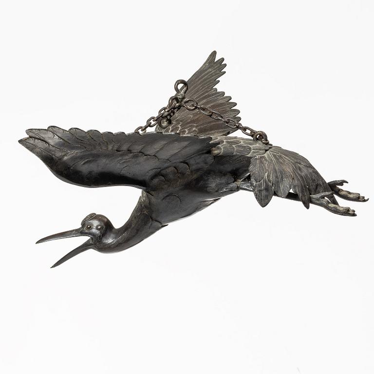 Fågel/rökelsekar, brons. Japan, Meiji (1868-1912).