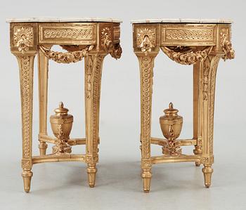 A pair of Gustavian late 18th Century console tables.